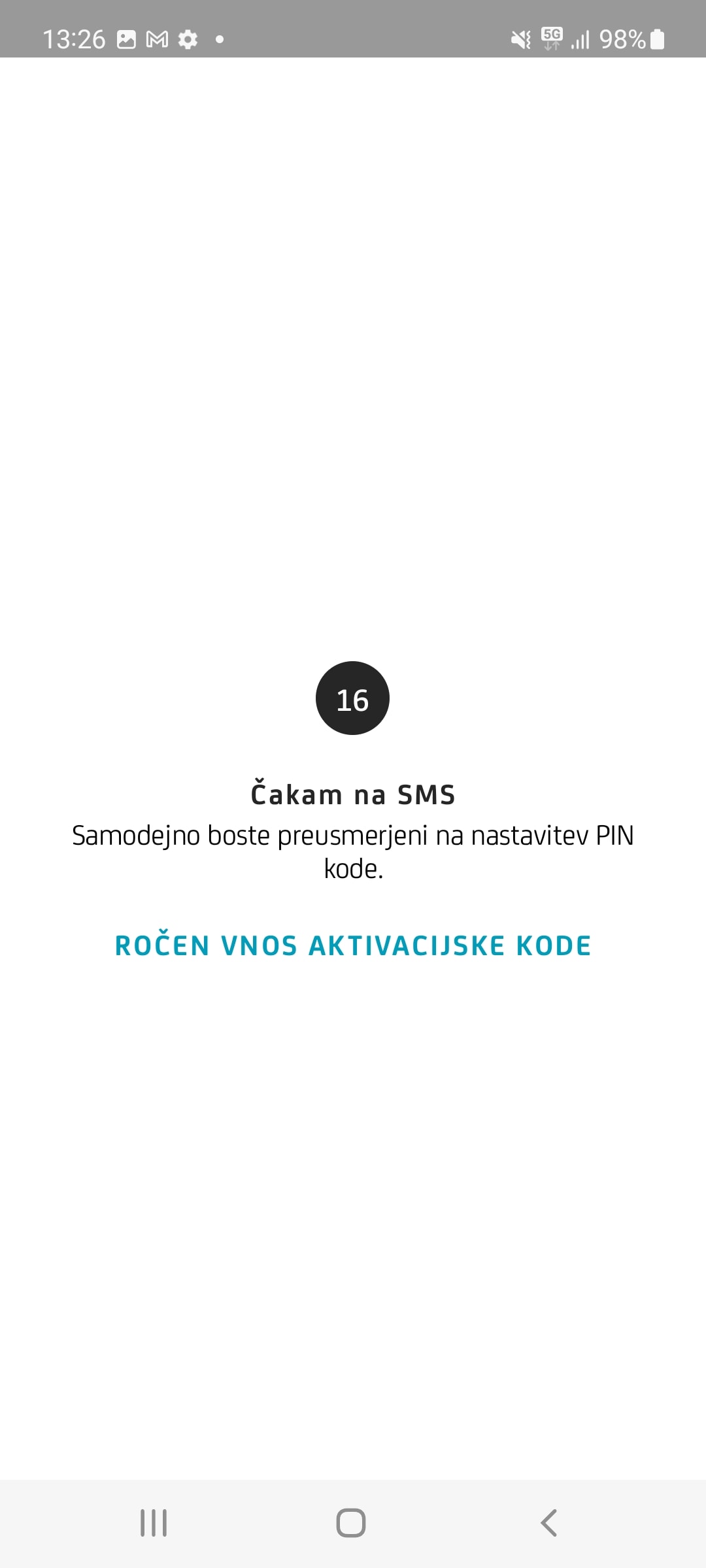 sms aktivacija