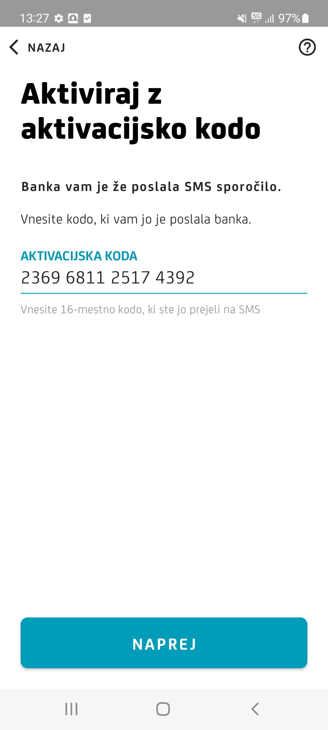 aktivacija z aktivacijsko kodo