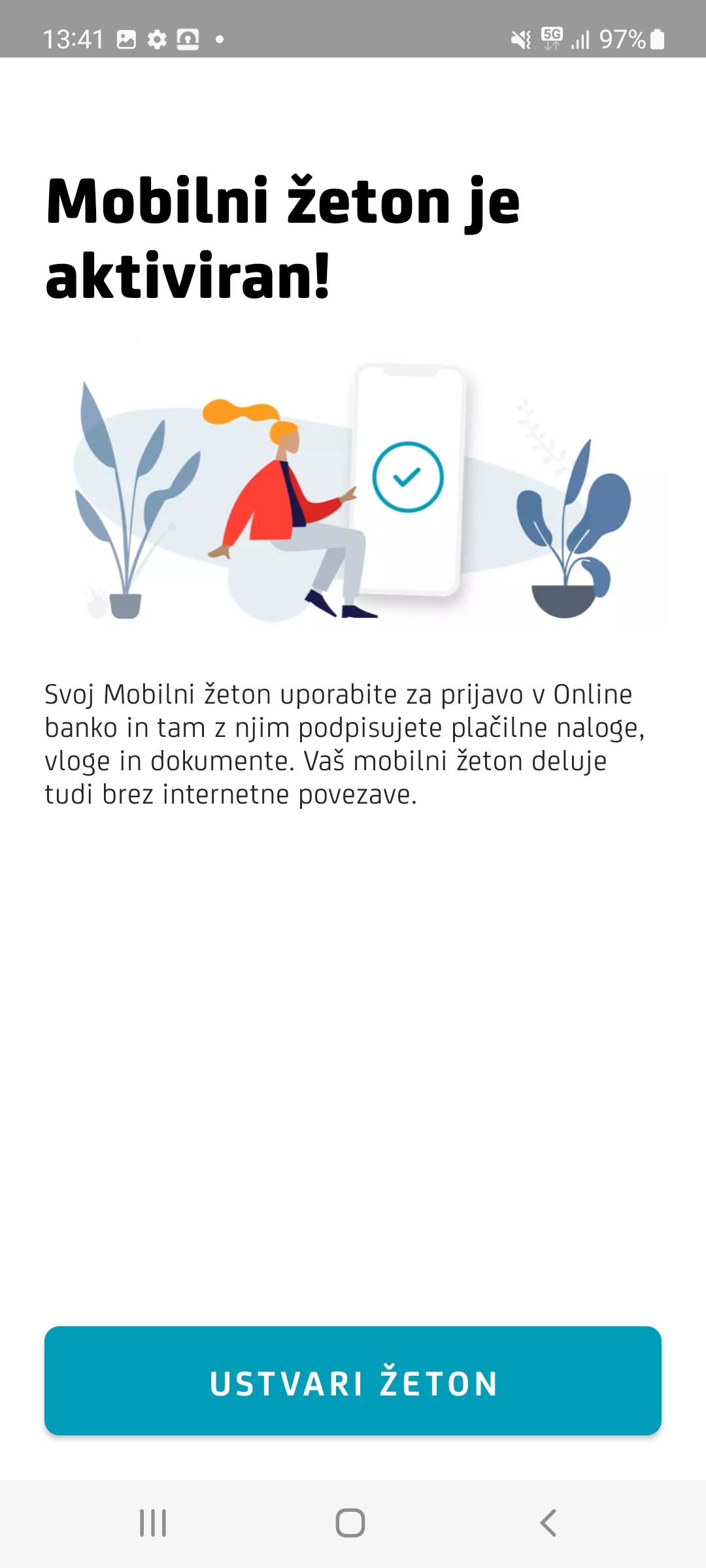 Mobilni žeton je aktiviran