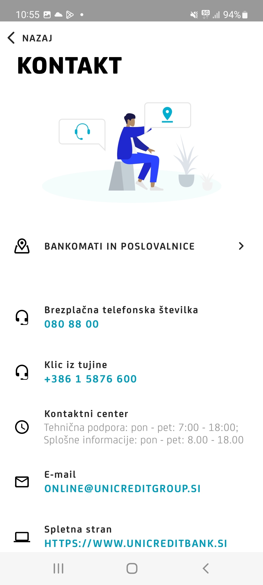 Kontaktirajte kontaktni center